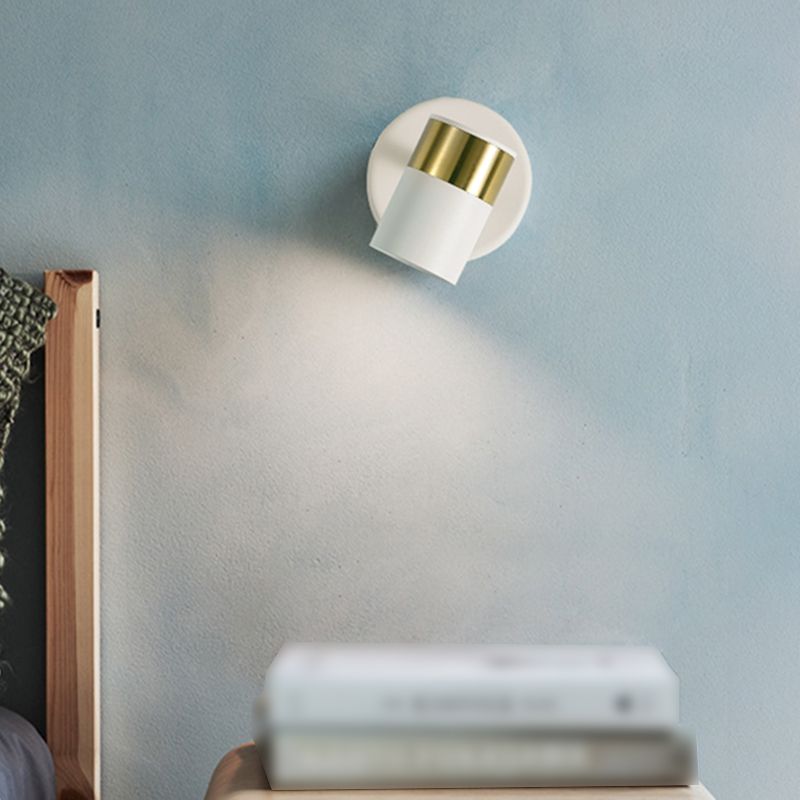 Half Cylinder Metal Wall Sconce Modern Style 1-Light Reading Wall Mount Lighting