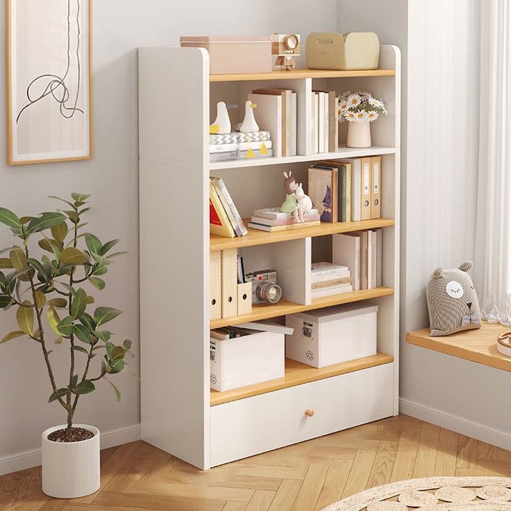 Wooden Closed Back Bookcase Modern Standard Bookshelf for Home