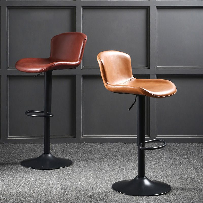 Modern Backrest Rotatable Counter Stool Iron Bar Stool with Cushion and Pedal