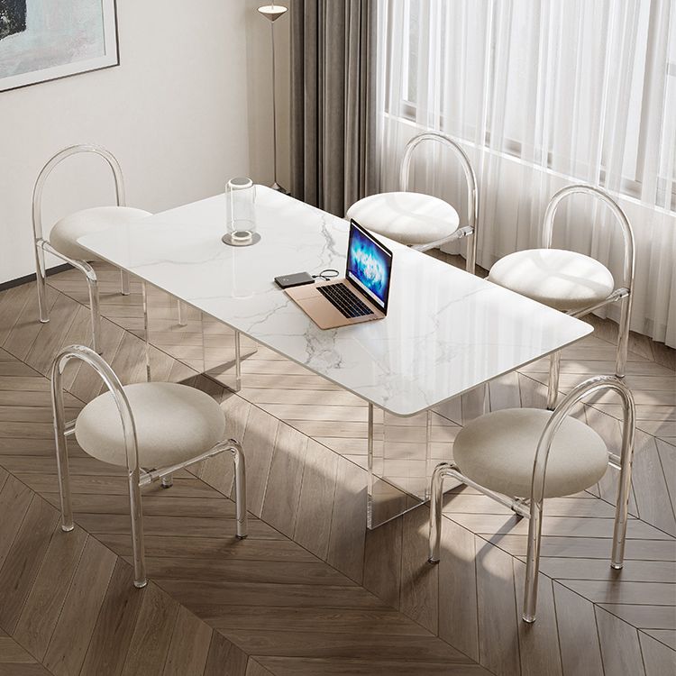 Contemporary 1/2/5/6 Pieces Dining Set Rectangle Acrylic Dining Room Set