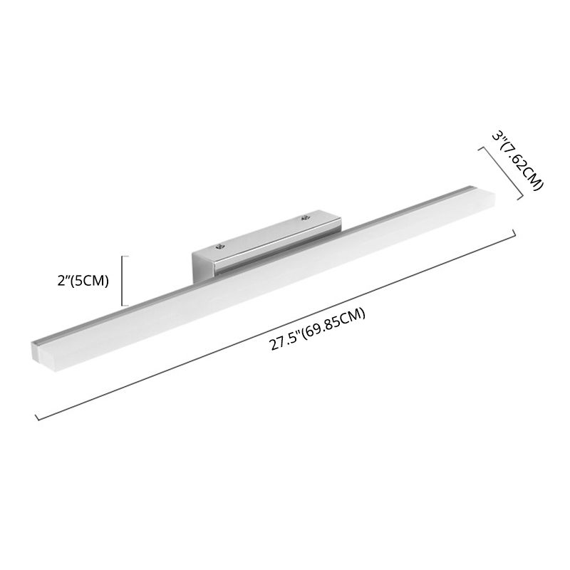 Linear Vanity Mirror Light Modern Style LED Acrylic Sconce Light Fixture with Stainless Steel Base