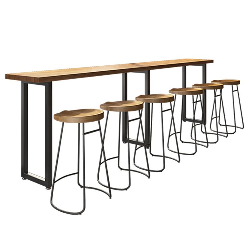 Modern Style 1/7 Pieces Bar Table Set Rectangle Pine Wood Counter Table for Balcony