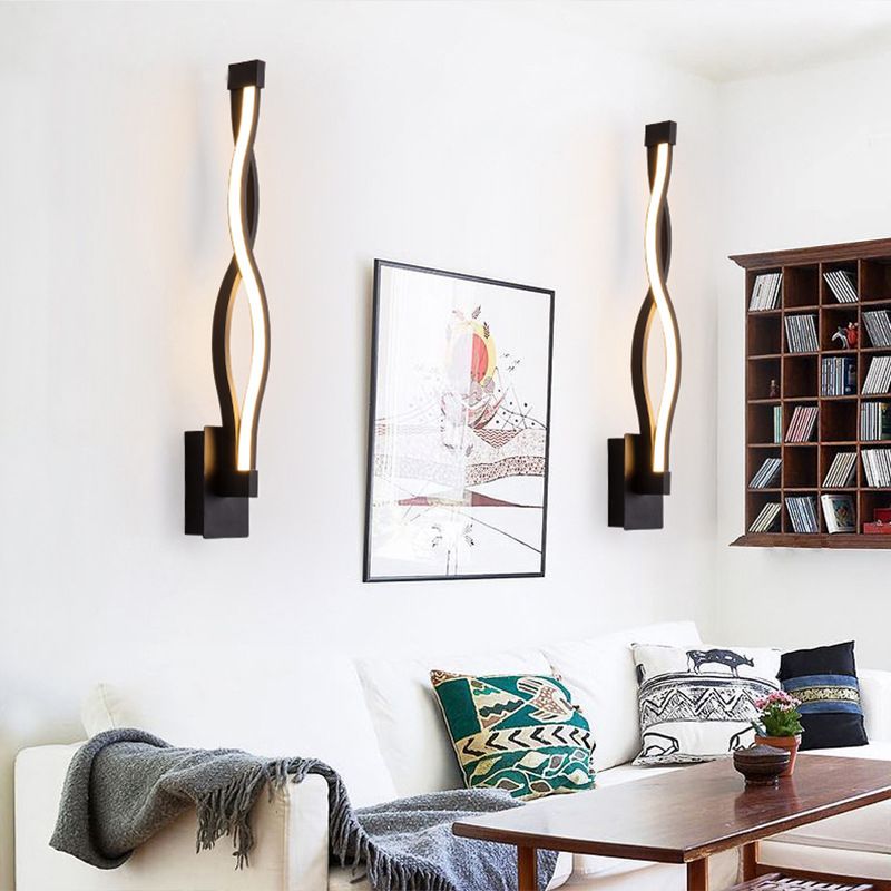 Lámpara de pared LED de simplicidad moderna Amplina de pared lineal de aluminio con sombra acrílica