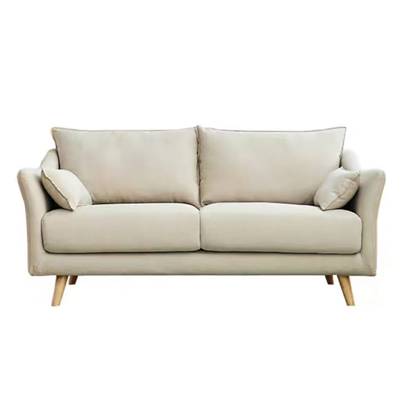 Loose Back Sloped Arm Sofa Nordic 30.7" H Linen Slipcovered Sofa