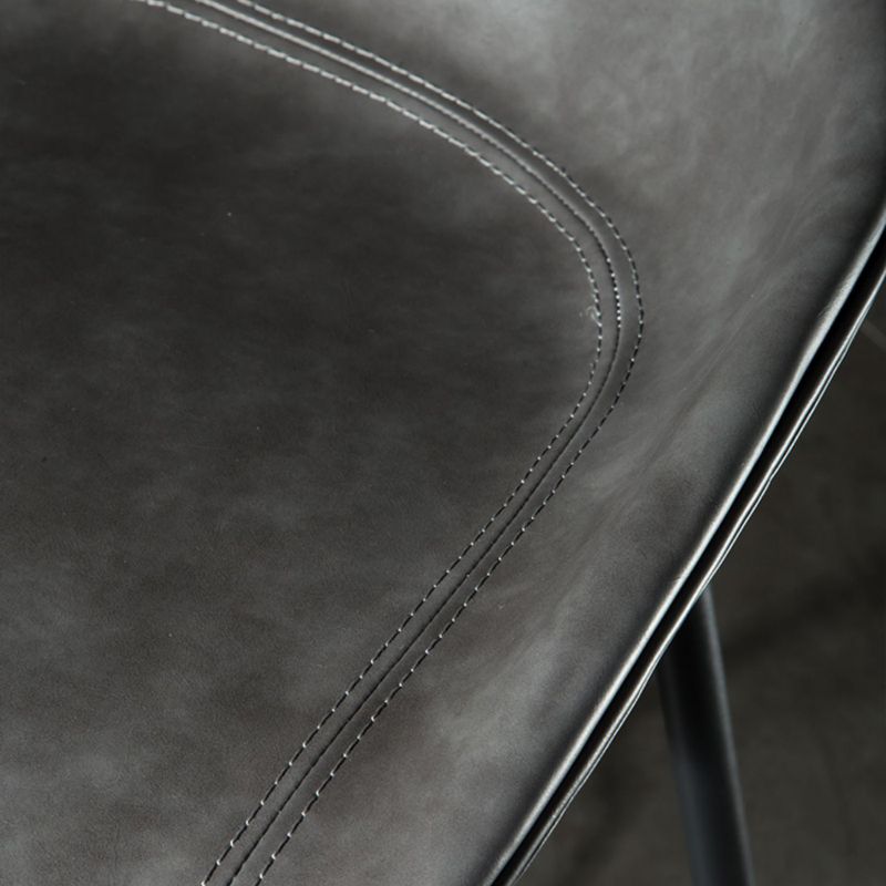 Modern Style Counter Stool Faux Leather Backless Barstool with Footrest