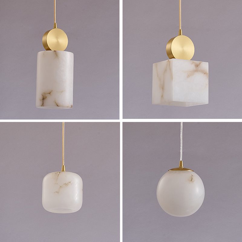 Marble Unique Shape Hanging Lights Modern Style Hanging Mount Fixture for Restaurant