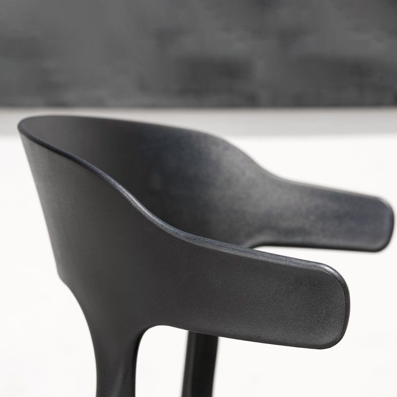Sillas de comedor estilo Glam, silla auxiliar de plástico sin brazos para cocina (juego de 4)