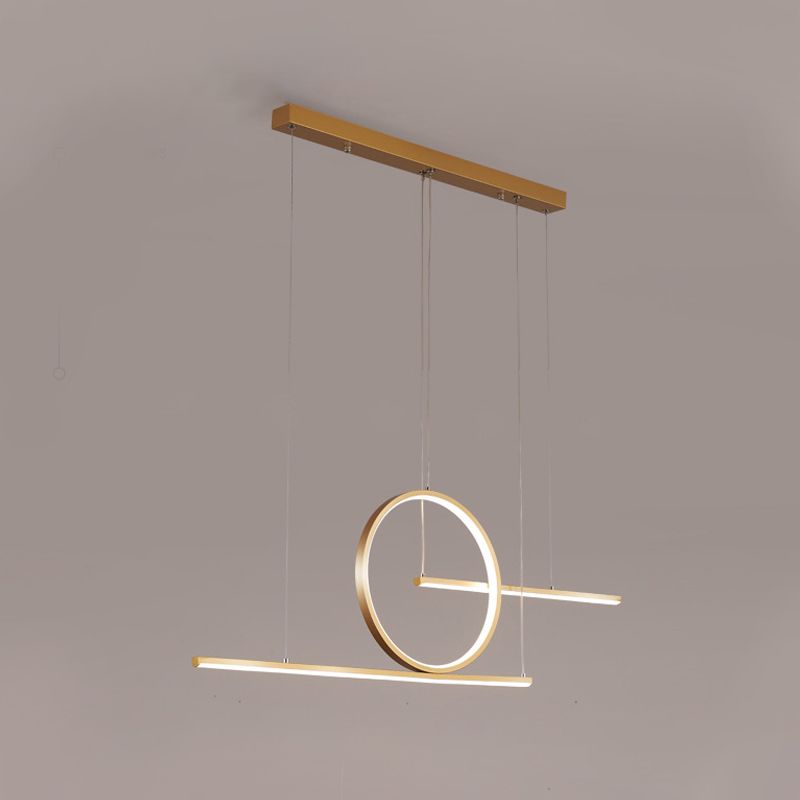 3 Light Linear Island Lights Contemporary Metal Island Light Fixture for Kitchen