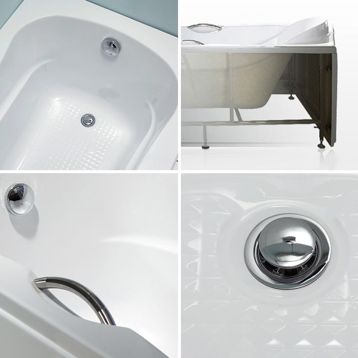 Rectangular Freestanding Bathtub Acrylic Soaking White Modern Bath (Board not Included)