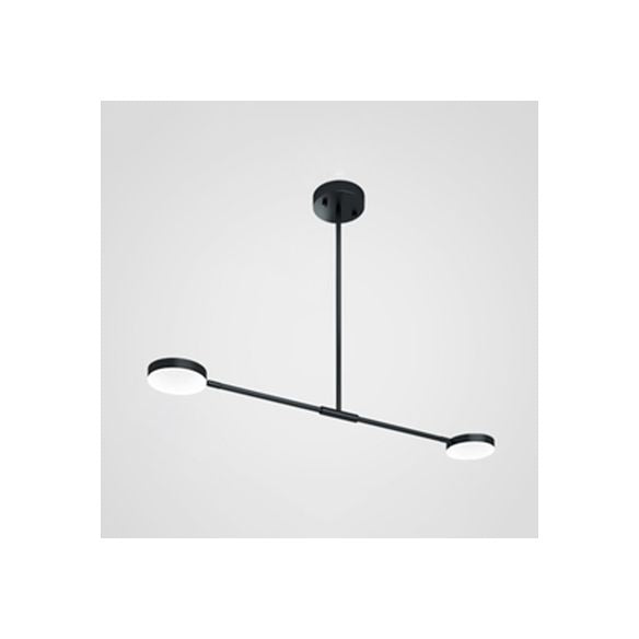 Semplice lampadario lineare elegante con tonalità tamburo acrilico 2/4 luci a LED Luce sospesa per soggiorno per soggiorno