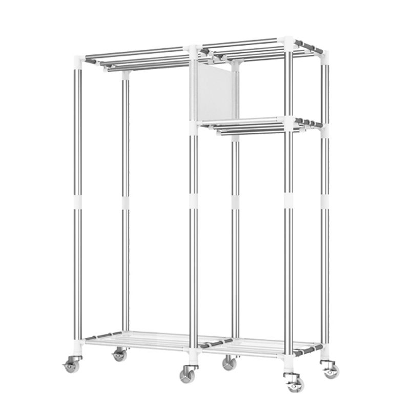 Steel Wardrobe Closet with Garment Rod Modern Wardrobe Armoire