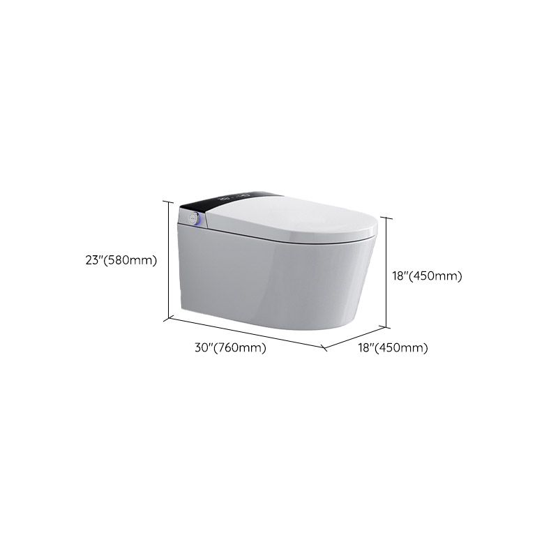 Contemporary 1-Piece Toilet Wall-mount Urine Toilet with Slow Close Seat for Washroom