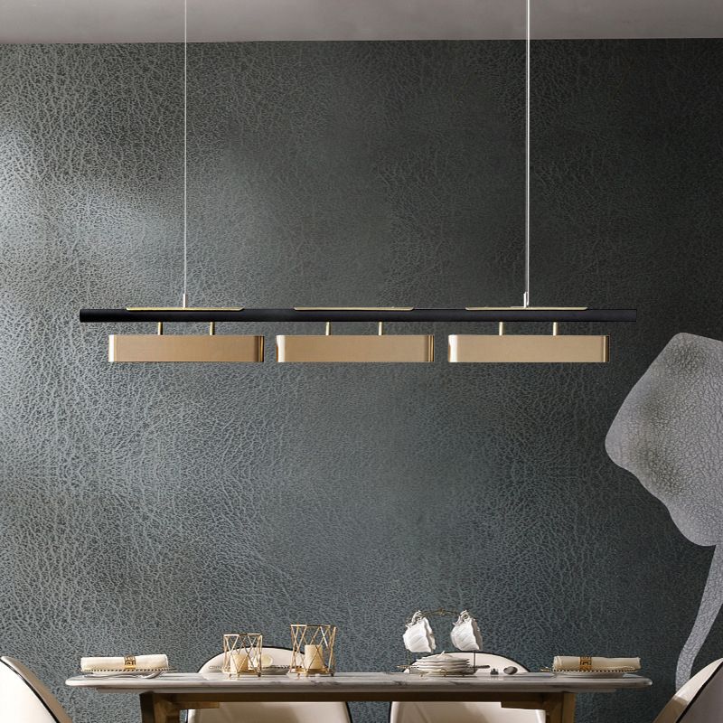 Contemporary Gold and Black Hanging Pendant Lights with Shade for Dining Room