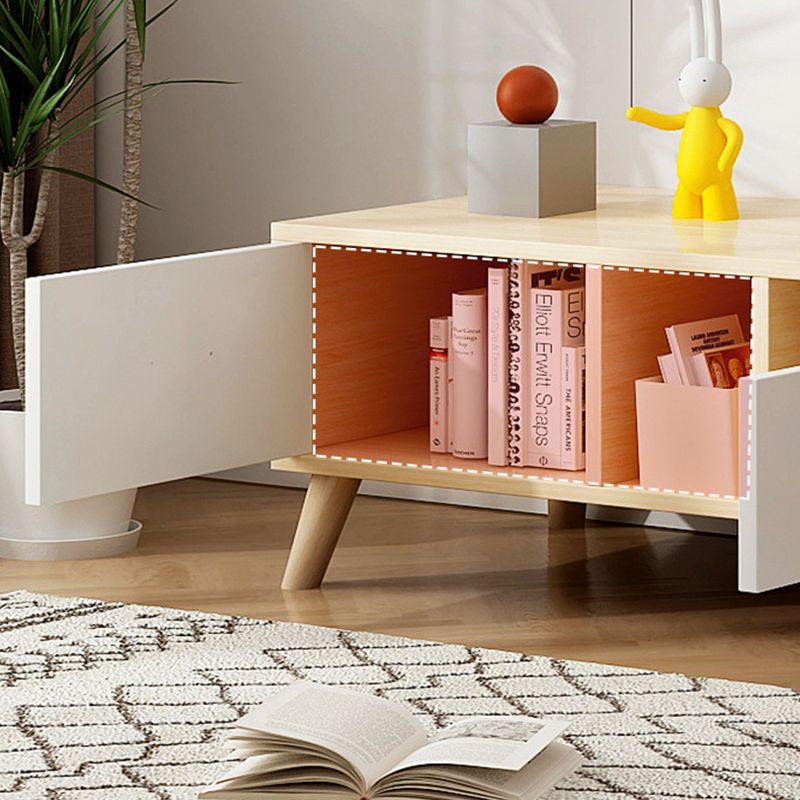 Engineered Wood TV Media Console with Drawers Scandinavian TV Stand