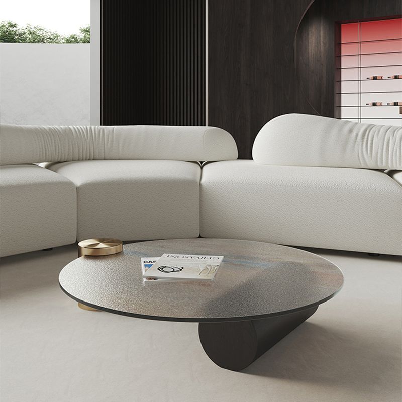 Round Glass Coffee Table 2 Legs Tropical Single Coffee Table