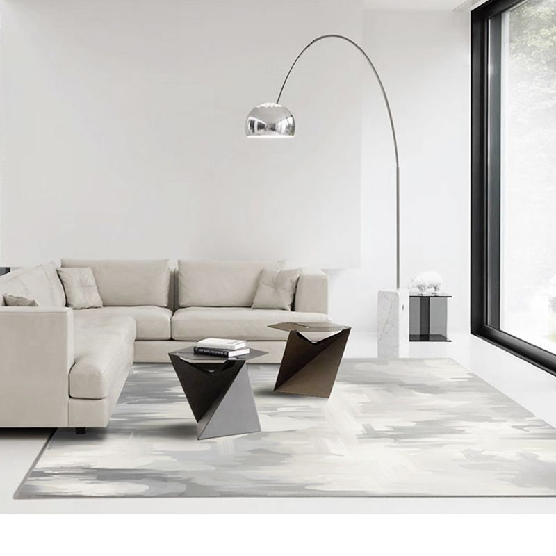 Modern Living Room Rug Multi Colored Abstact Print Indoor Rug Cotton Blend Easy Care Pet Friendly Area Carpet