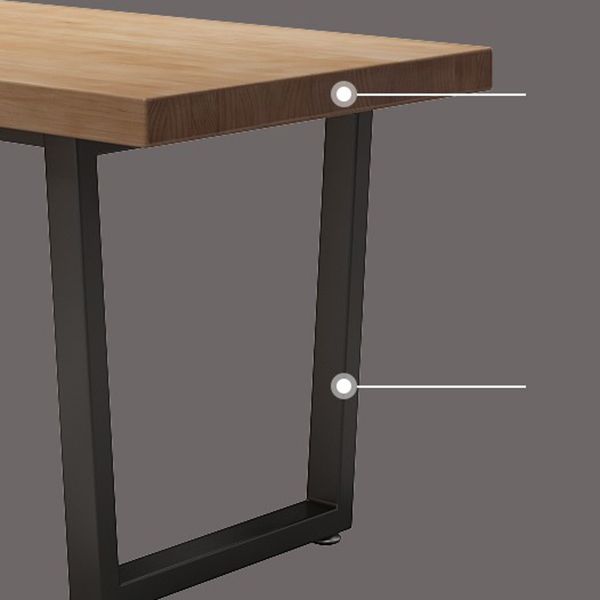 Industrial Style Dining Table Solid Wood Rectangle Table for Dining Room