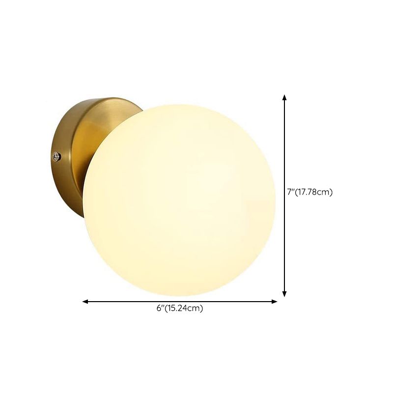 1 Light Global Simplicity Glass Wall Sconce in Gold for Bedroom