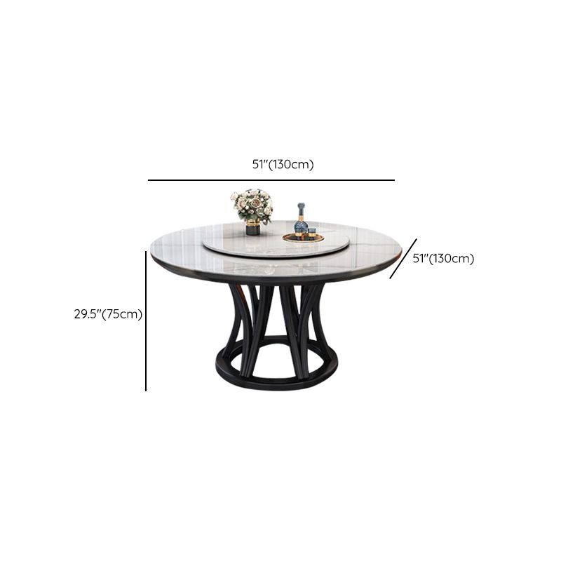 Modern Style Dining Table Round Dining Table with Turntable for Kitchen
