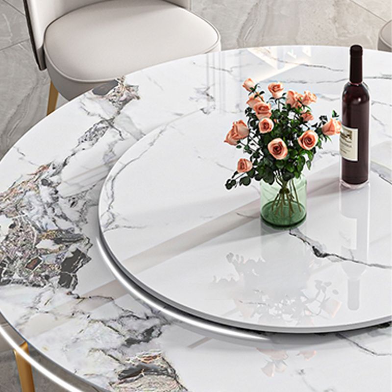 Contemporary Round Dining Table Stone Dinner Table for Home Kitchen