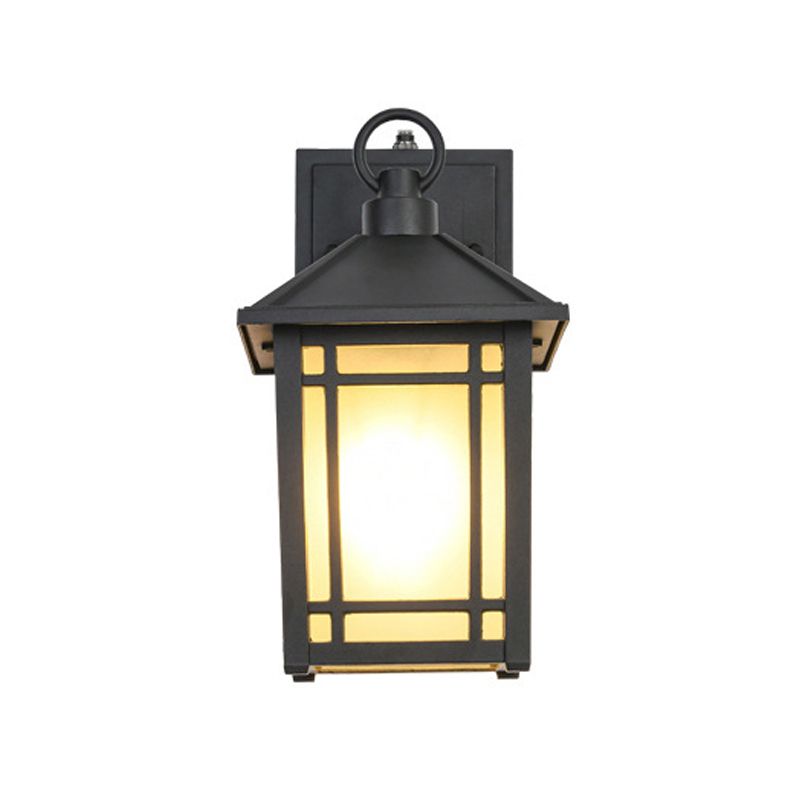 Geometric Shape Glass Wall Mount Light Industrial Style 1-Light Wall Light Sconce in Black