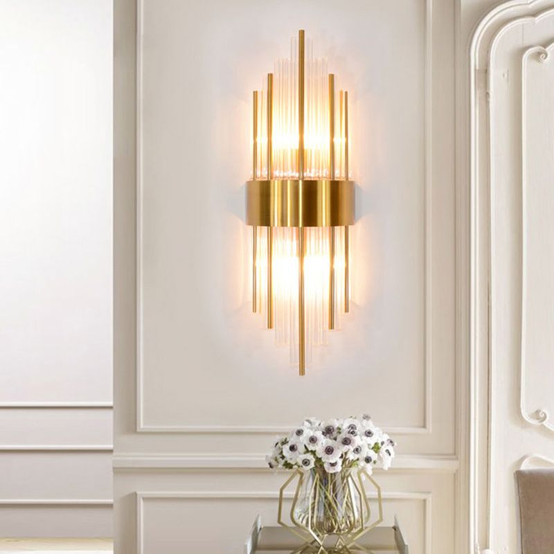 Crystal Wall Sconce 1 Light Modern Style Wall Mount Lamp with Metal for Bedroom