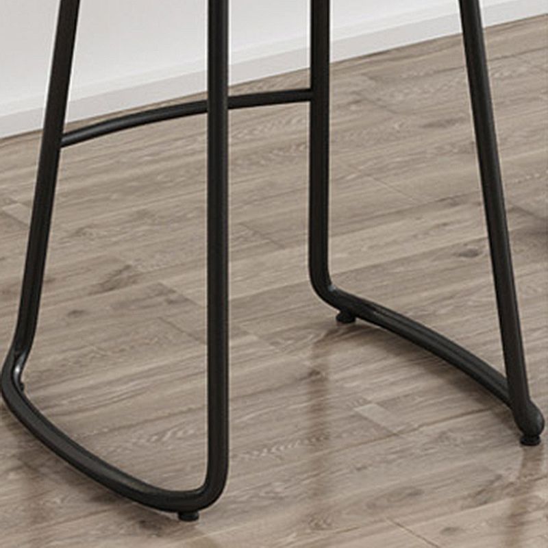 Sgabelli da bar moderni in legno senza schienale sgabello sedile contornato con gambe di ferro
