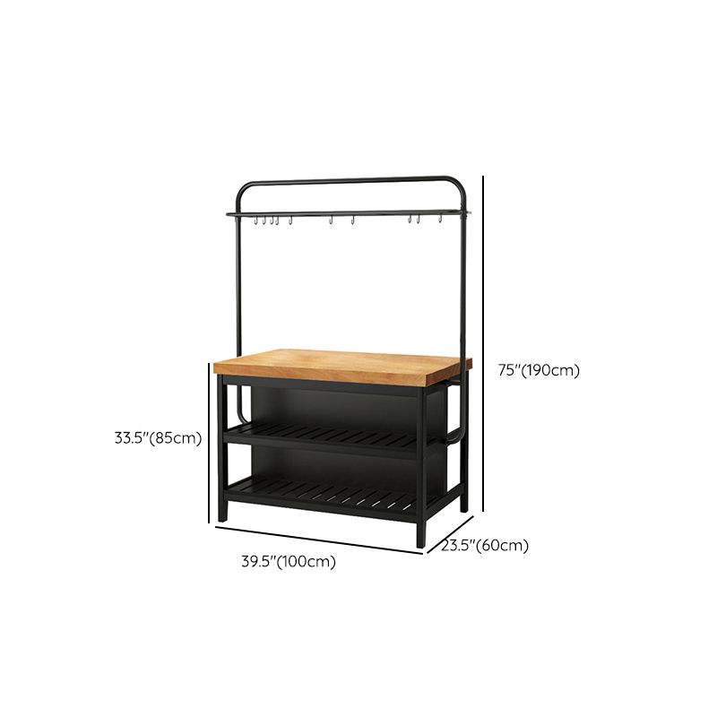 Modern Solid Wood Rectangle Island Table for Kitchen Dining Room
