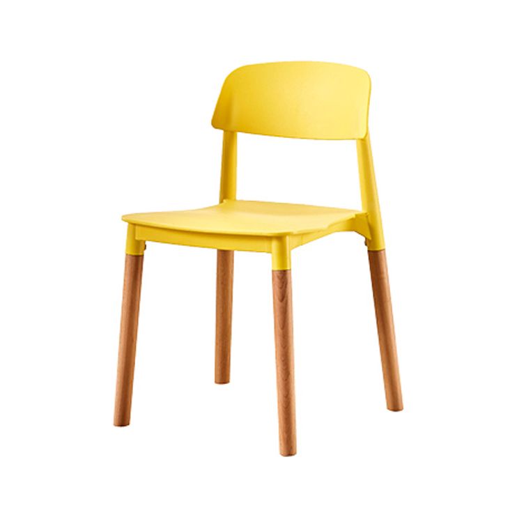 Modern Style Plastic Dining Chair Open Back Dining Side Chair for Kitchen