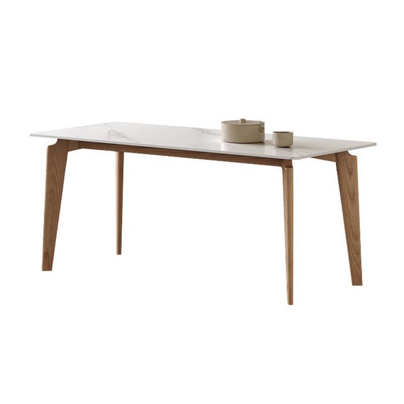 Modern Stone Top Dining Set 1/2/3/4 Pieces Dining Table Set with Leather Chairs