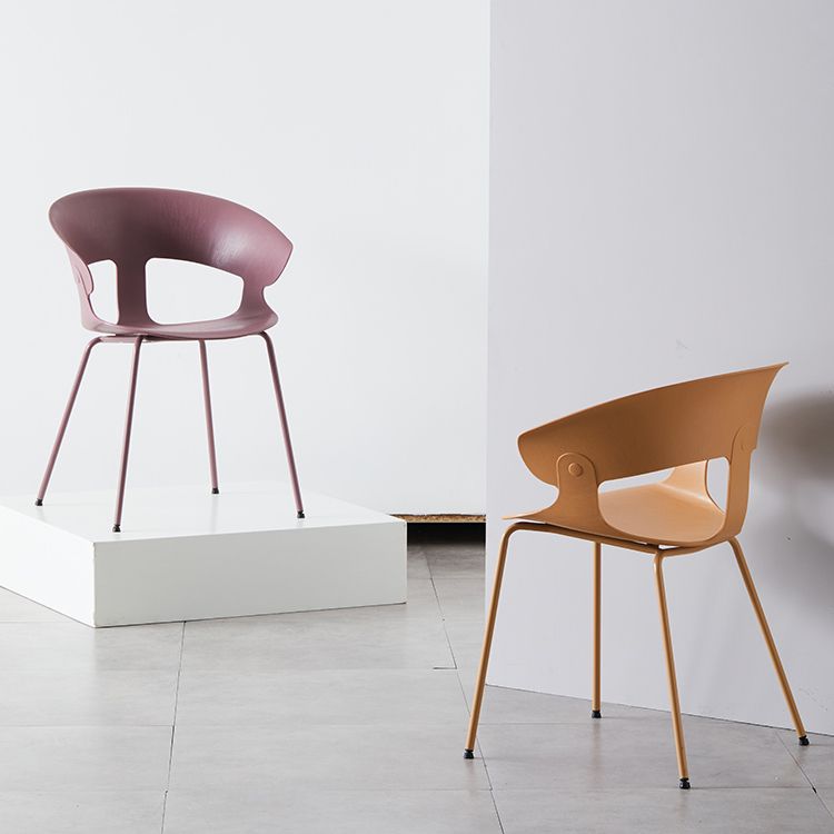 Sillón de comedor de metal industrial, sillas de comedor de plástico para uso en restaurantes