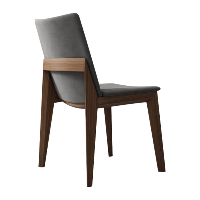 Silla de comedor gris tapizada moderna con respaldo sólido de la silla lateral de la tienda de manicura