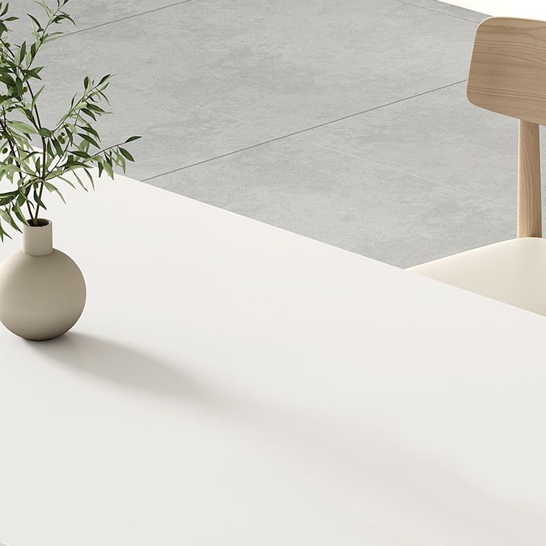 Contemporary Sintered Stone Top Ash Wood Base Dining Table with Chairs