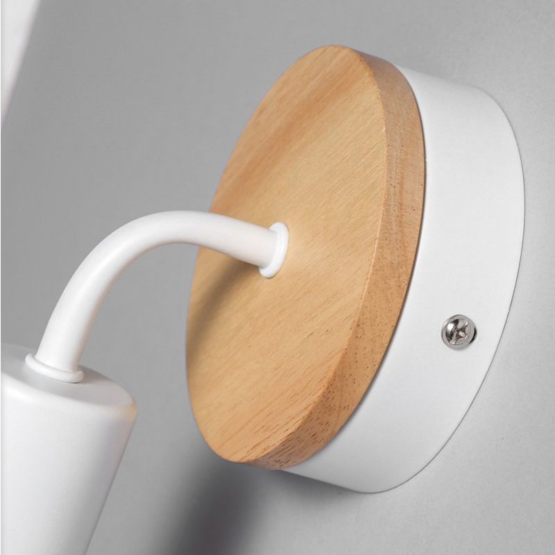 1 Light Geometric Wall Mounted Light Fixture Modern Style Wood Wall Sconce Lights