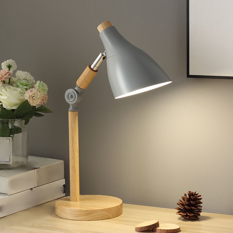 Modern Style Conical Table Lamp Metal 1-Light Nightstand Lamp