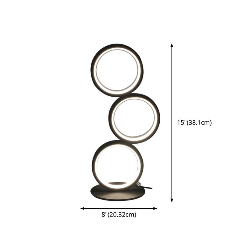 Table à LED en forme de bague Light Creative Minimalist 3-Light Night lampe pour le salon