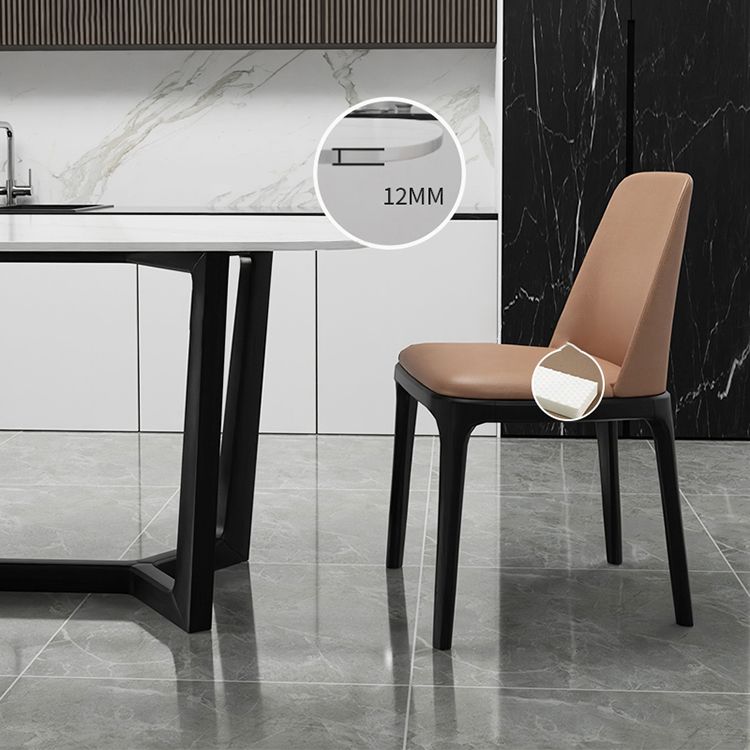 Modern Ash Wood Dinette Set 1/4/5 Pieces Rectangle Sintered Stone Top Dining Table Set