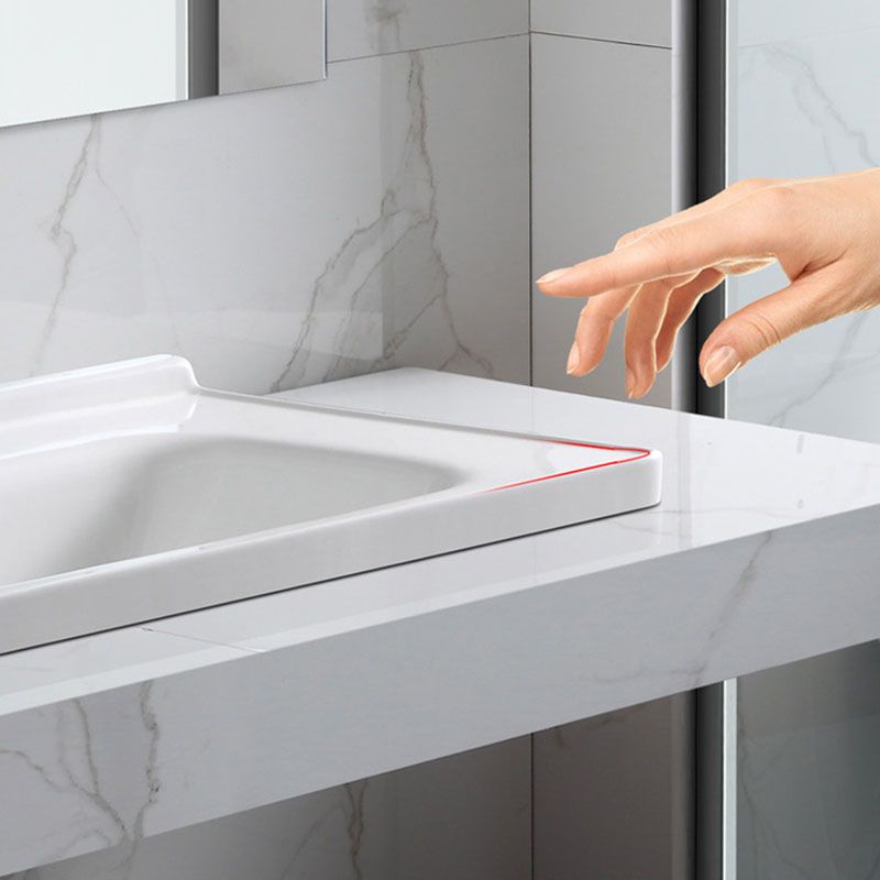 Modern Bathroom Sink Porcelain with Overflow Drop-in Bathroom Sink(Not Included Faucet)