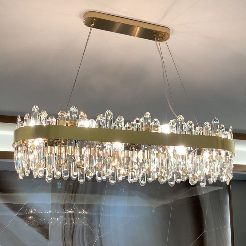 Post Modern in stile Crystal Island Light Gold Simplicity Hanging Light per sala da pranzo