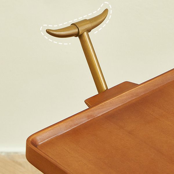 Modernistic End Slide Table Living Room Rectangular with Storage Solid Wood