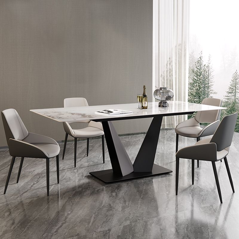 Modern Rectangle Sintered Stone Table Set 1/4/5/7 Pieces Dining Set