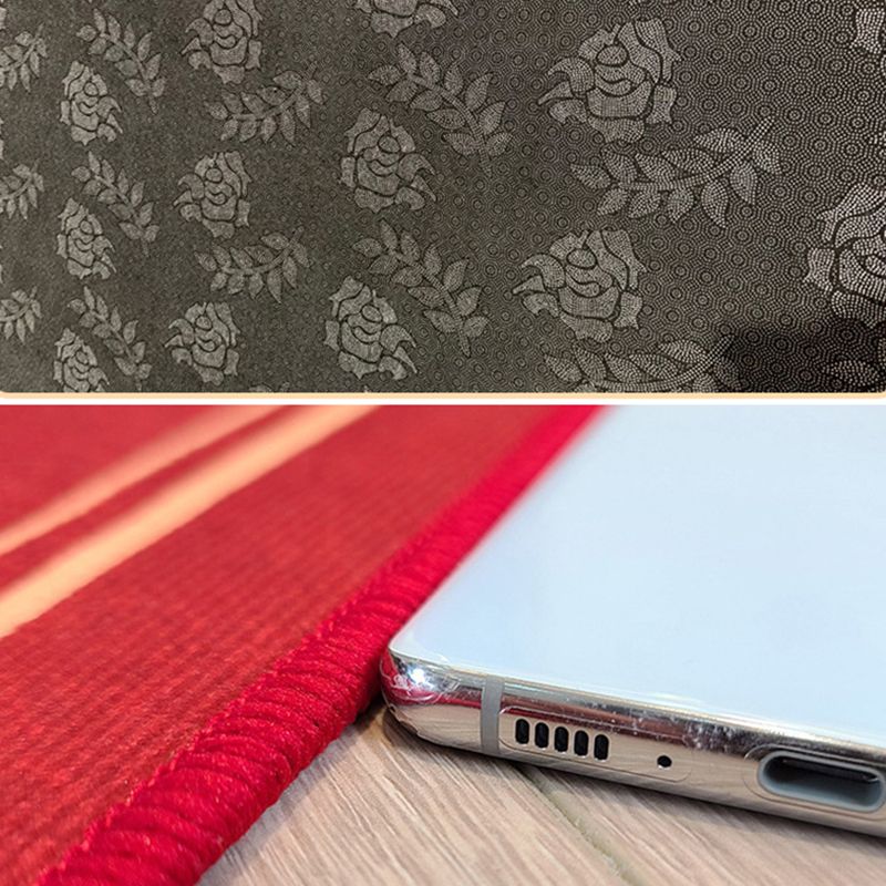 Chic Modern Area Rug Green Geometric Pattern Rug Polyester Non-Slip Backing Carpet for Home Decor