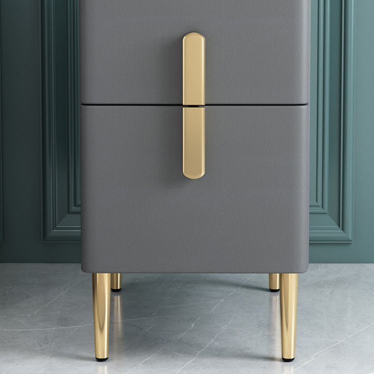 21.65" Tall Glam Bedside Cabinet Solid Wood Night Table with Drawers