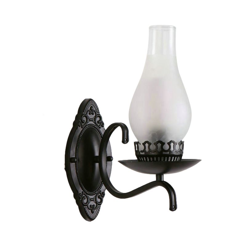 Lampada a parete a bulbo a bulbo Lampada a parete industriale montata con glassene in vetro trasparente/smerigliato in rame/bronzo