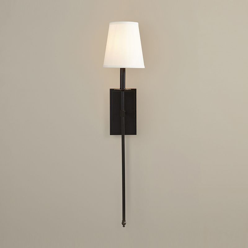 Modern Iron Vanity Light Cylinder Shape with Fabric Shade for Shower Room