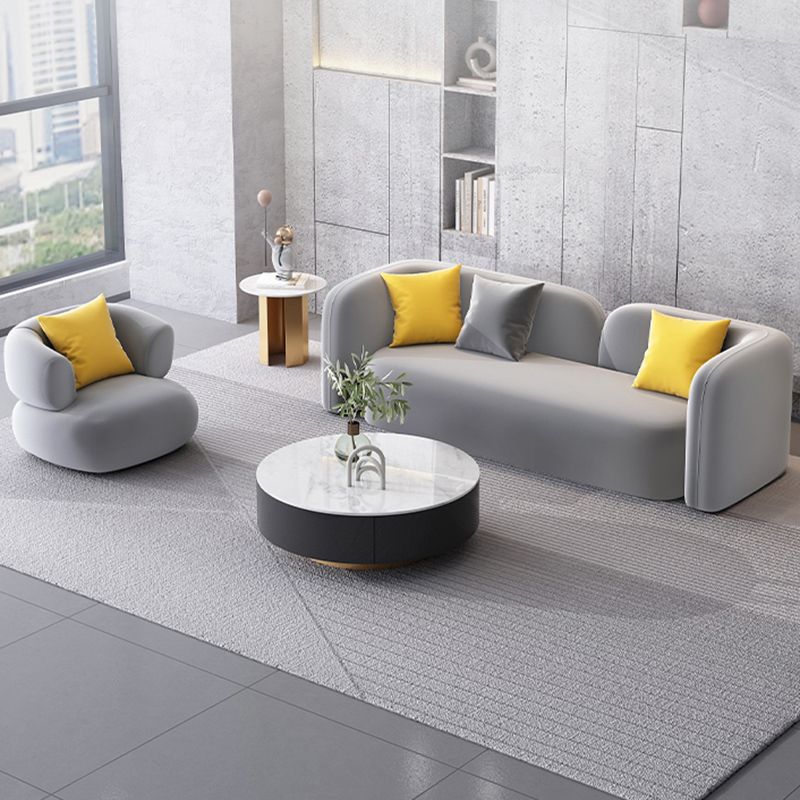 Velvet Gray Armless Sofa Contemporary Standard Sofa with Tight Back