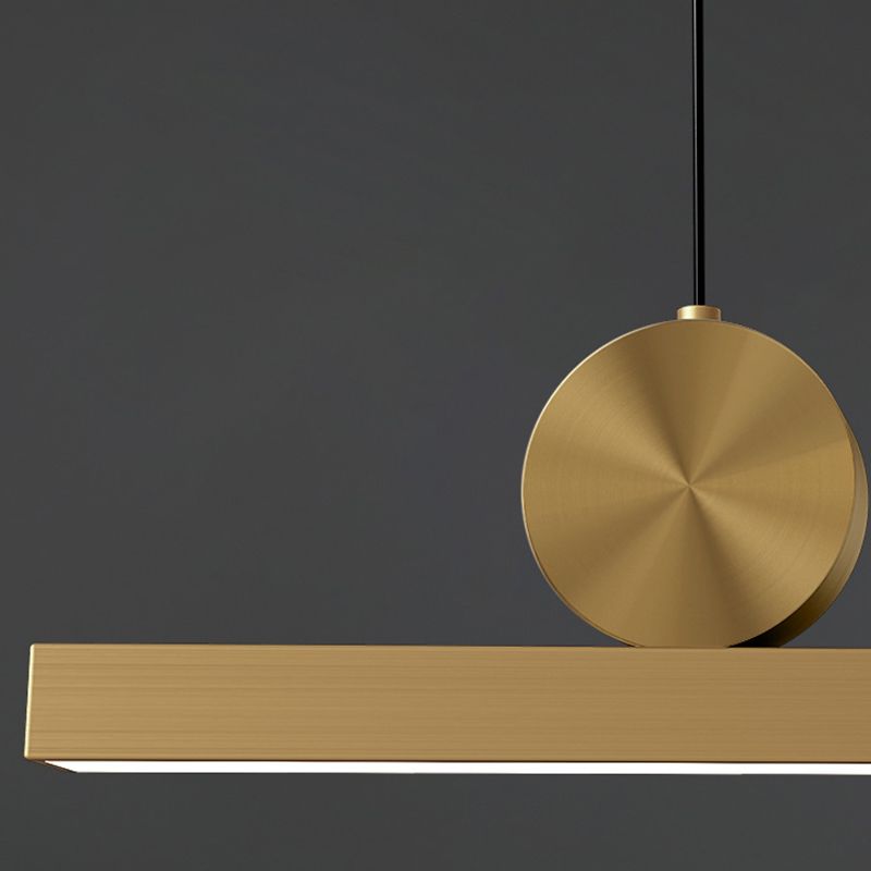 Modern 2-Light Kitchen Pendant Lights Linear Metal Island Light Fixtures