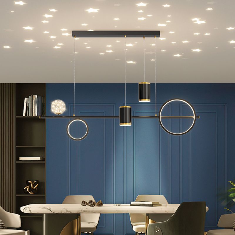 Acrylic Linear LED Island Light Contemporary Simplicity Hanging Lamp for Dining Room