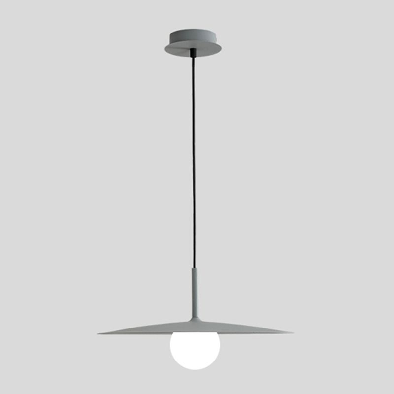 1-Light White Glass Pendant Lighting Fixtures Modern Ceiling Pendant for Bar