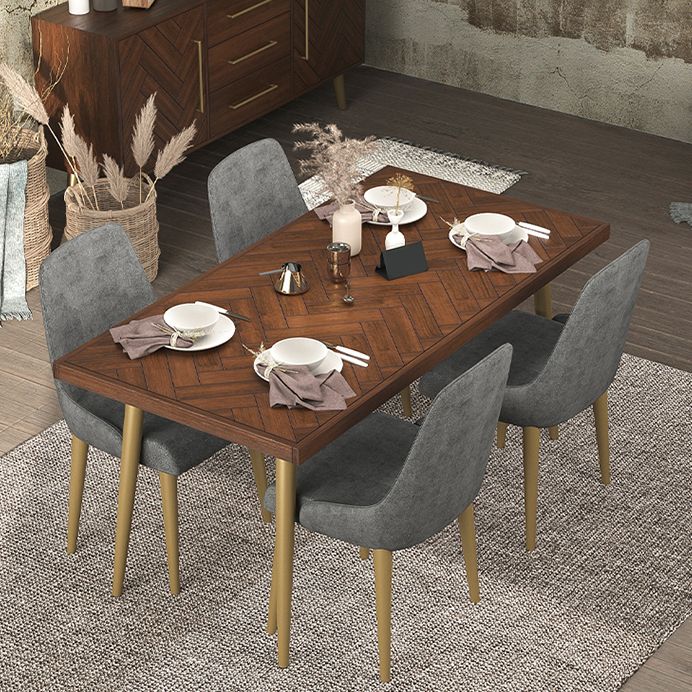Mesa de comedor de madera maciza de estilo de lujo 4 Pats Base Rectangle Mesa para el hogar